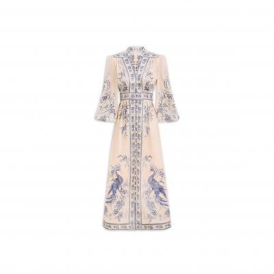 ZIMMERMANN LUCKY PLUNGE MIDI DRESS 3501DSS252